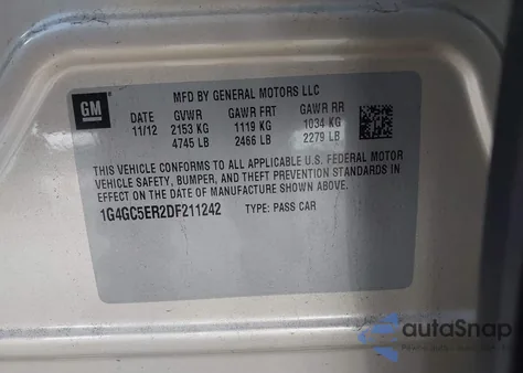 2013 Buick Lacrosse Leather Group from USA, damaged, VIN 1G4GC5ER2DF211242